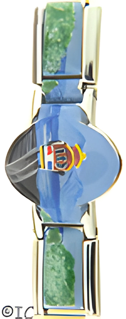 Handpainted Centerpiece Cable Car with Scenery Links
