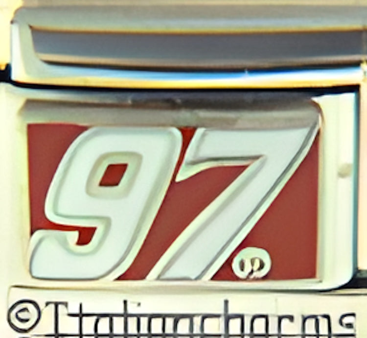 License Nascar White 97 on Red Busch