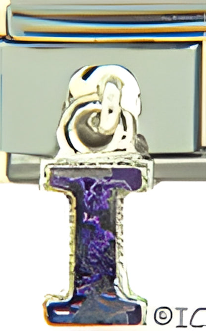 Purple Charm Chick Dangle Letter I