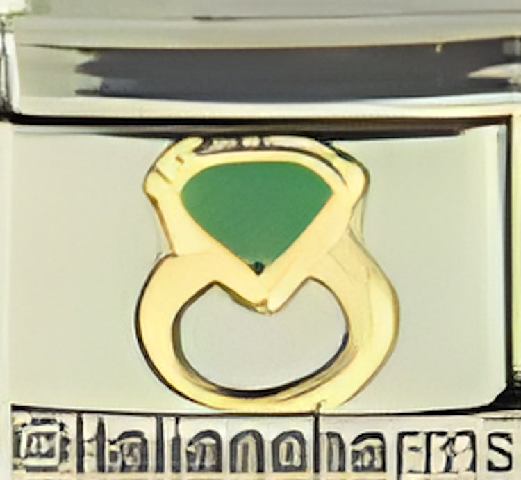 Emerald enamel ring