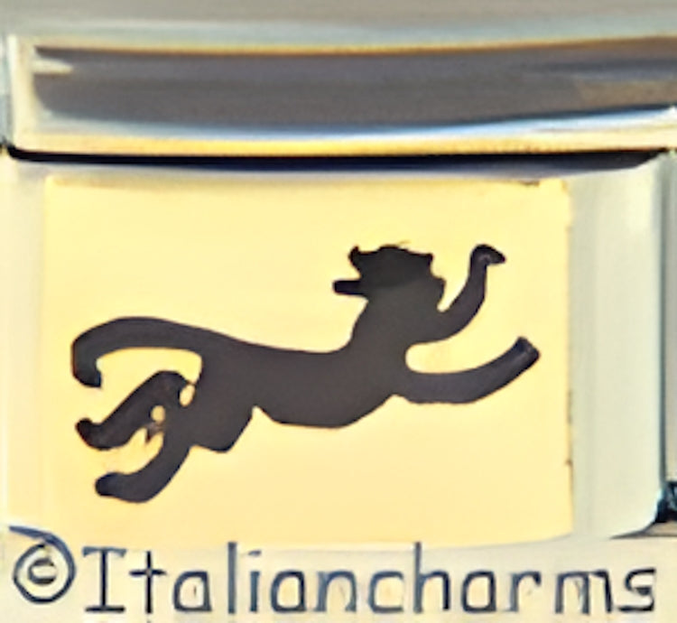 Leaping Cat on Gold