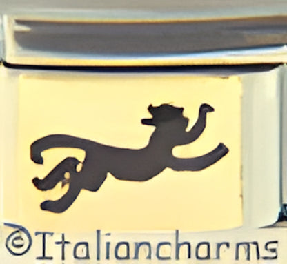 Leaping Cat on Gold
