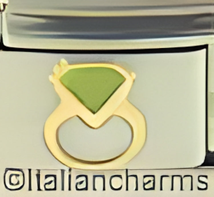 Peridot enamel ring
