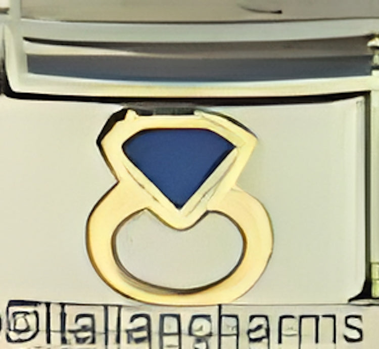 Sapphire enamel ring