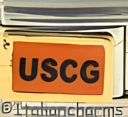 Black USCG on Orange by Patty Ann