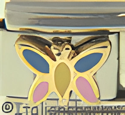 Raised Blue Yellow and Pink Butterfly by Patty Ann