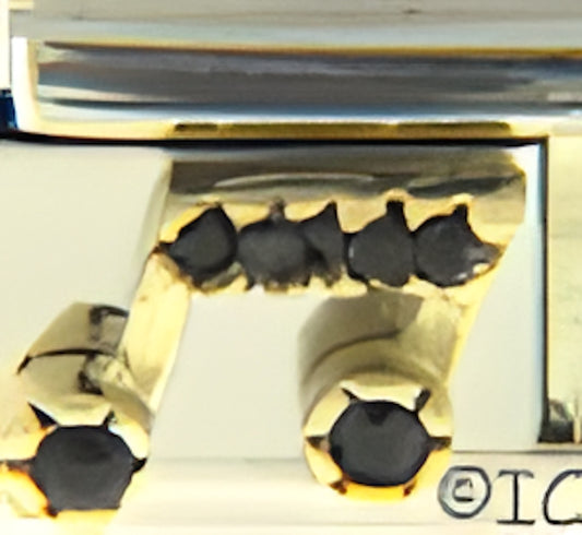Black CZ Double Music Notes with 5 Stones