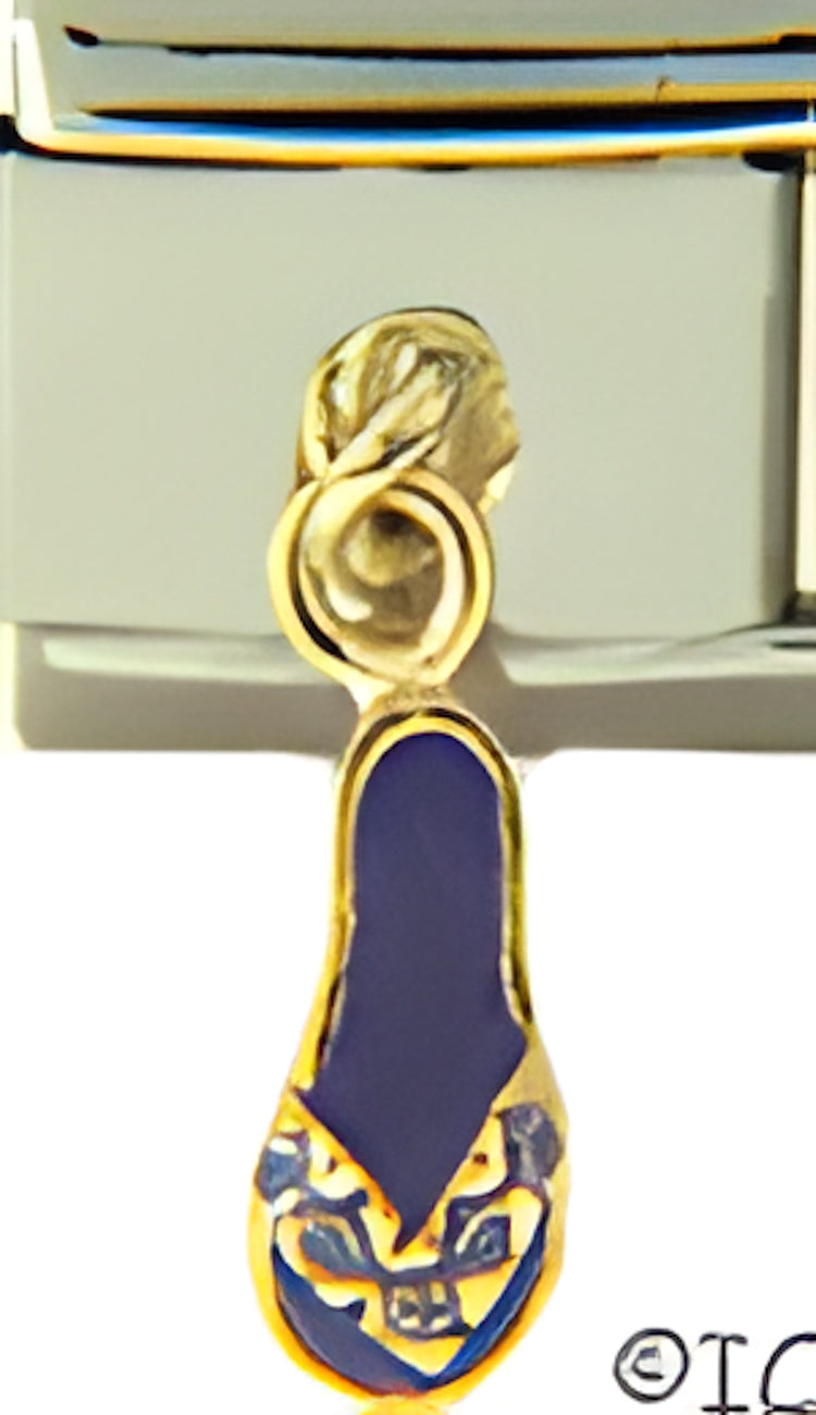 Dangle CZ Strap Purple Flip Flop