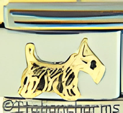 Raised Gold Scottie Dog