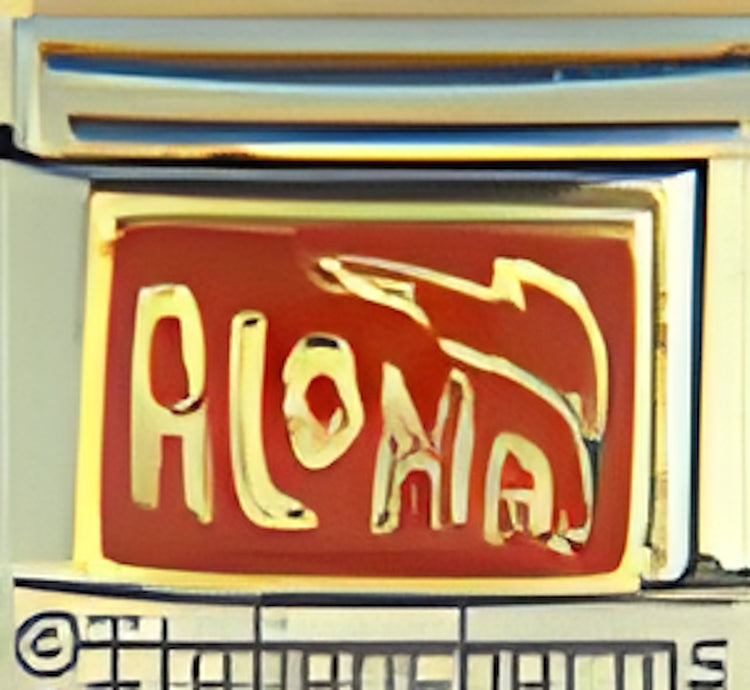 Stylized Aloha on Red