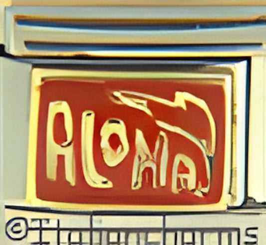 Stylized Aloha on Red