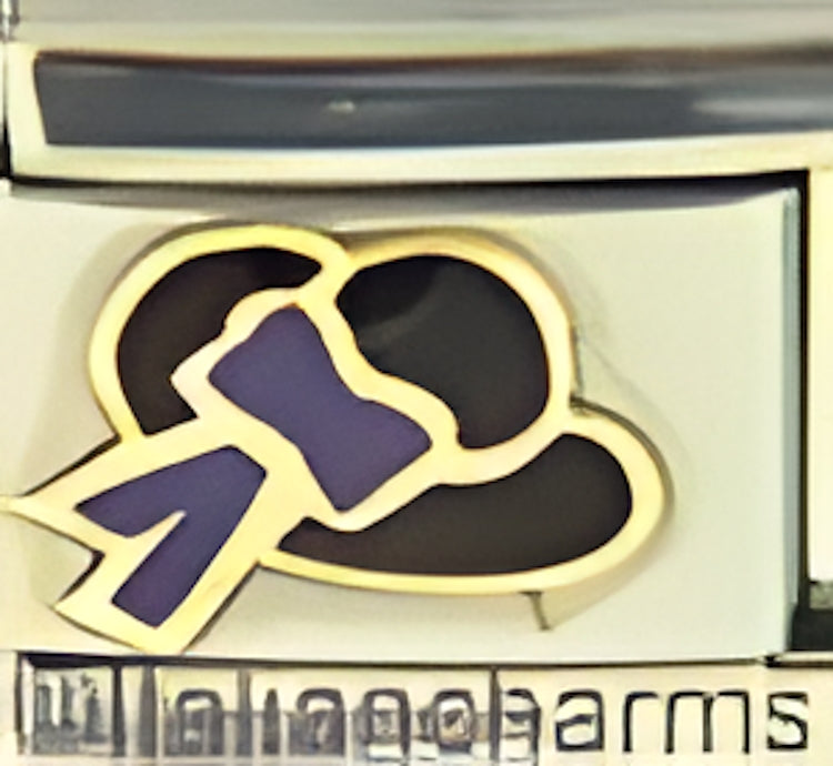 Black Hat with Purple Ribbon
