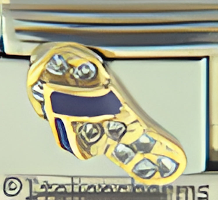 CZ Flip Flop with Purple Strap