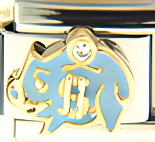 Deluxe CZ Blue Piggy Bank