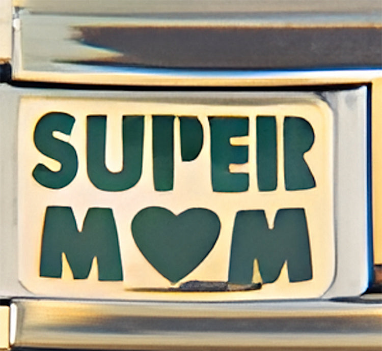Green Super Mom on Gold