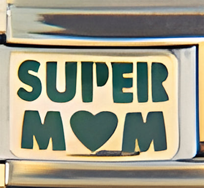 Green Super Mom on Gold