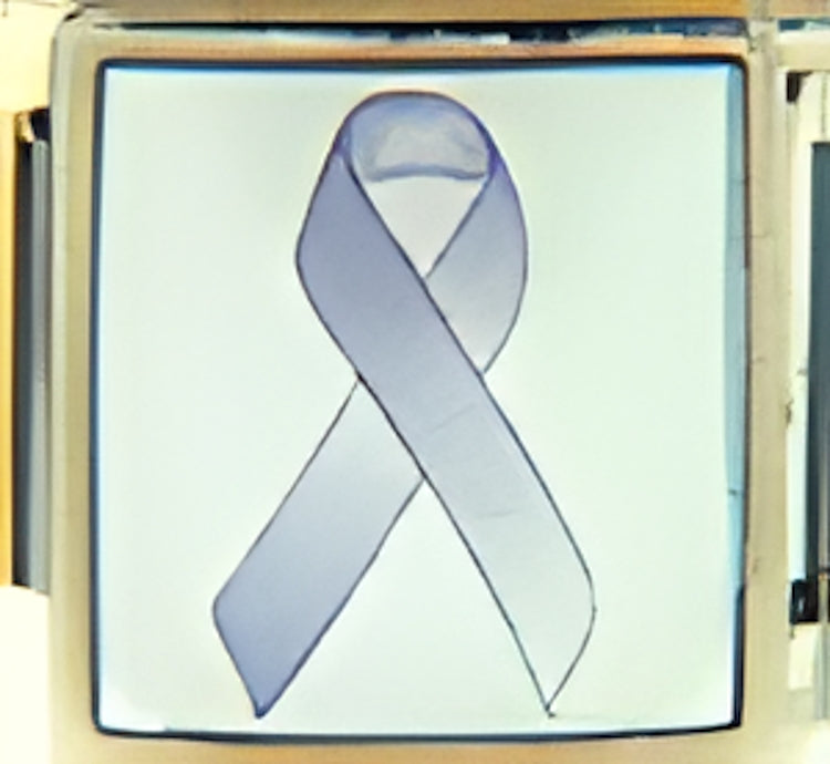 Lavender Ribbon for General Cancer on White Photo Charm