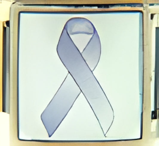 Lavender Ribbon for General Cancer on White Photo Charm