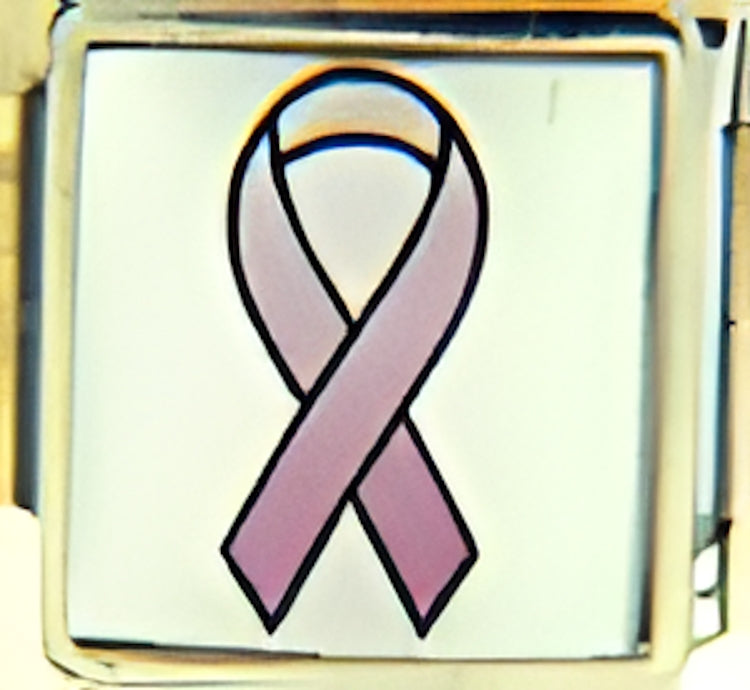 Pink Awareness Ribbon For Breast Cancer-Vertical Photo Charm