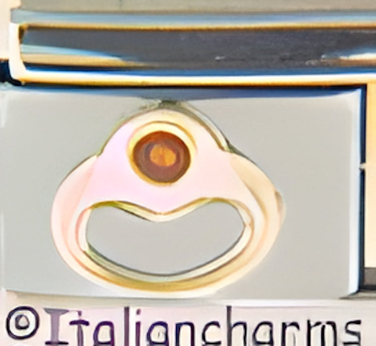 Birthstone Ring with Amber Color Stone November
