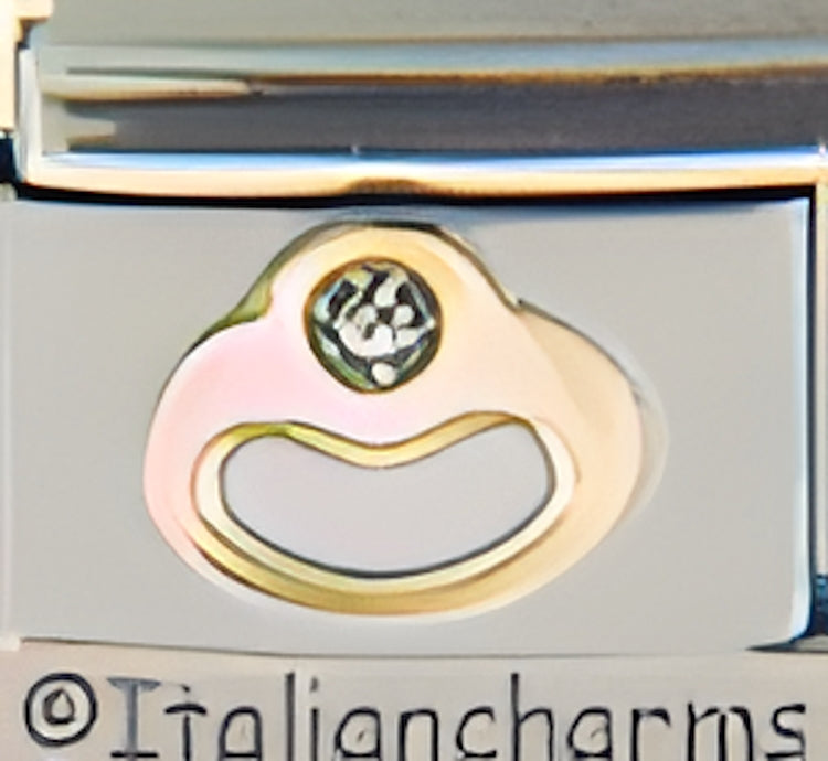 Birthstone Ring Clear Stone April