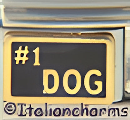 Number 1 Dog on Black by Patty Ann