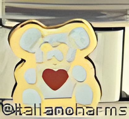 White Teddy BeaRed and Bluey Patty Ann