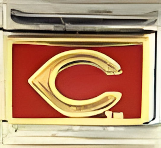 Licensed Baseball Cincinnati Reds Gold C on Red