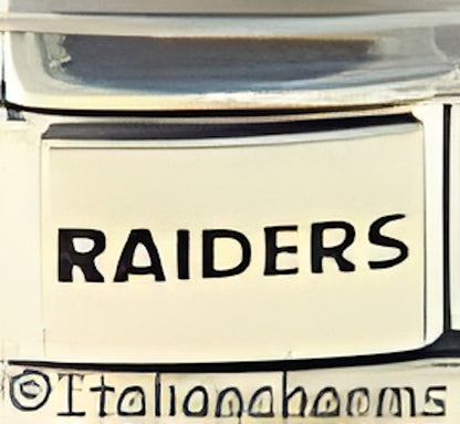 Licensed Football Raiders Text on SIlver