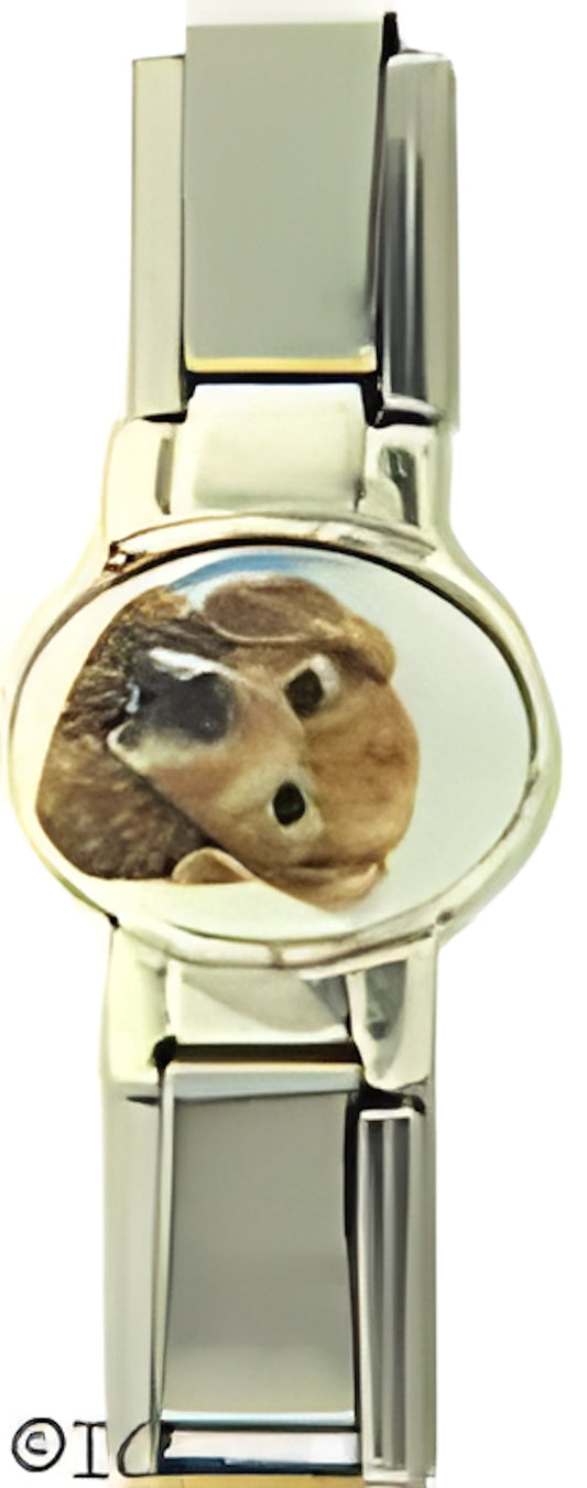 Sterling Silver Oval Centerpiece with Golden Retriever
