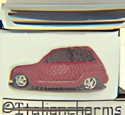 Light Red Retro Car on White