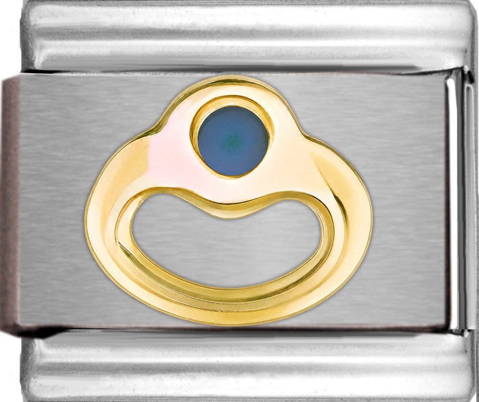 Birthstone Ring with Turquoise Blue Stone December