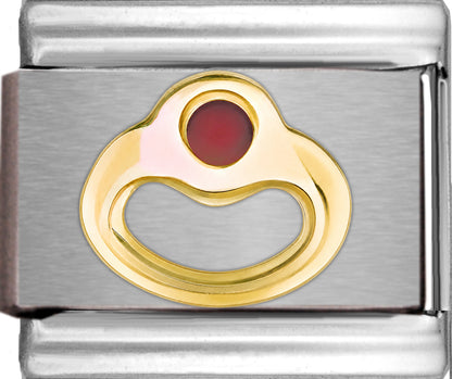 Birthstone Ring with Reddish Orange Stone July