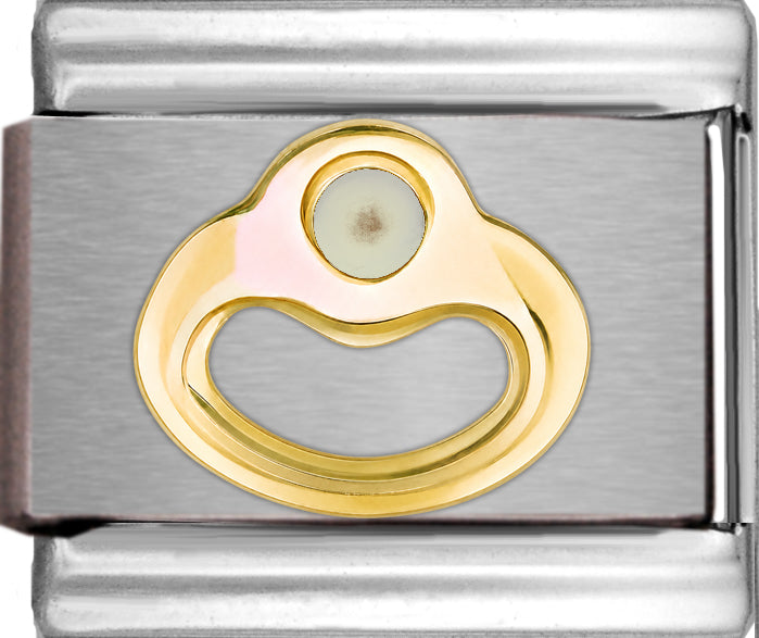 Birthstone Ring with White Stone June