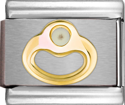 Birthstone Ring with White Stone June