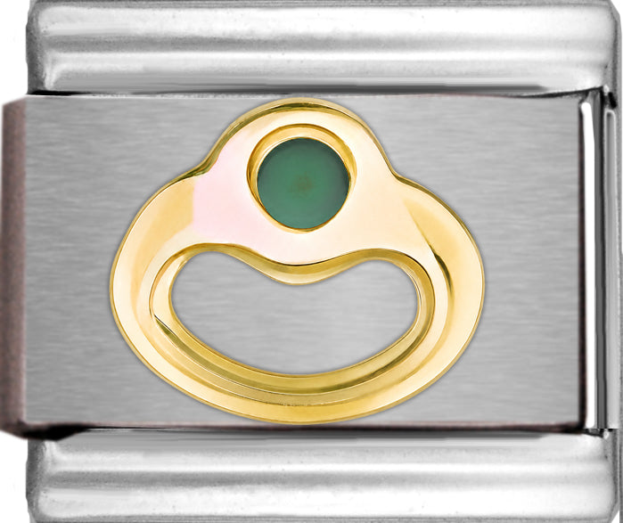 Birthstone Ring with Light Blue Stone March