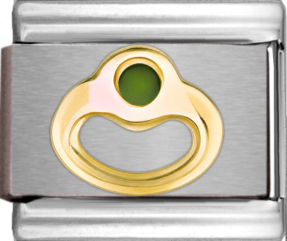 Birthstone Ring with Emerald Green Stone May
