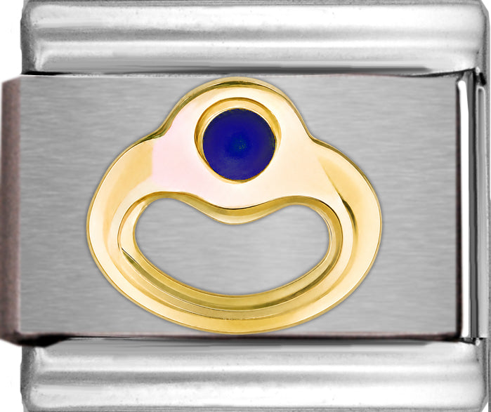 Birthstone Ring with Deep Blue Stone September