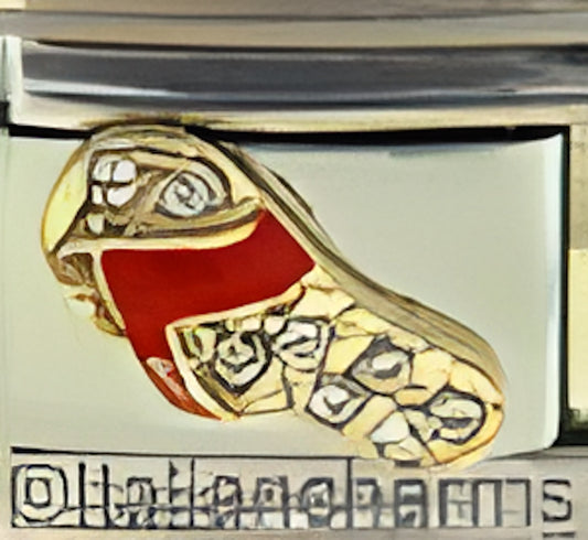 Flip Flop with CZ Sole and Red Strap