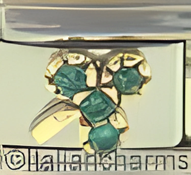 Green CZ 3 Leaf Clover