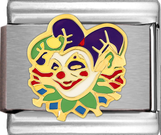 Mardi Gras Jester Male Face with Purple Hat
