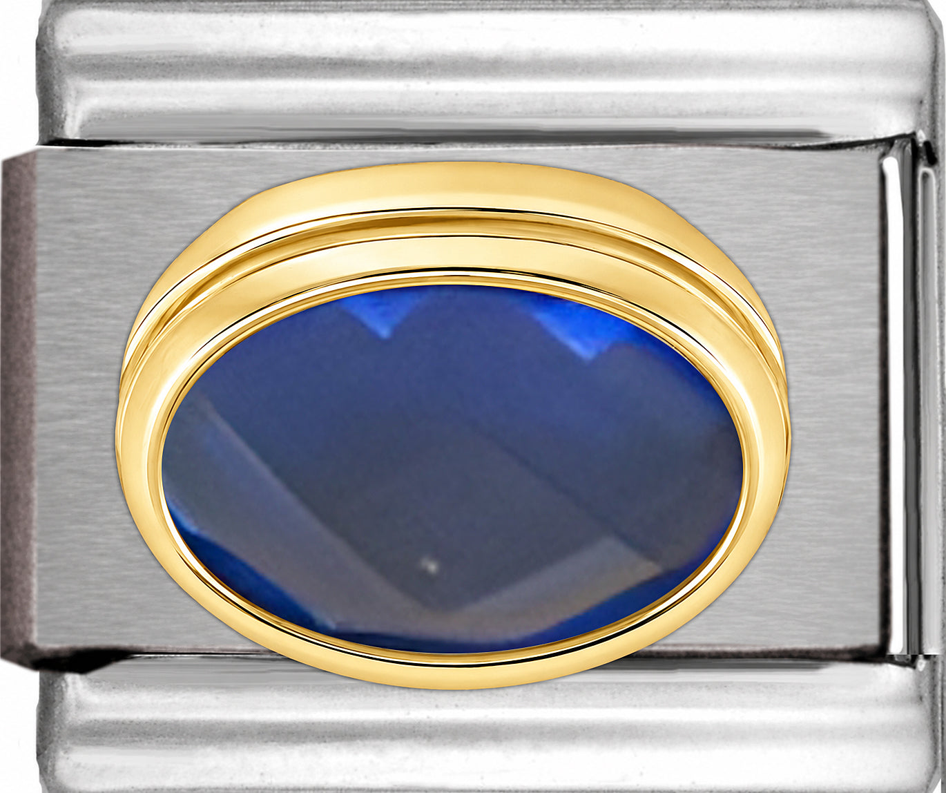 September Blue Faceted CZ Oval Stone