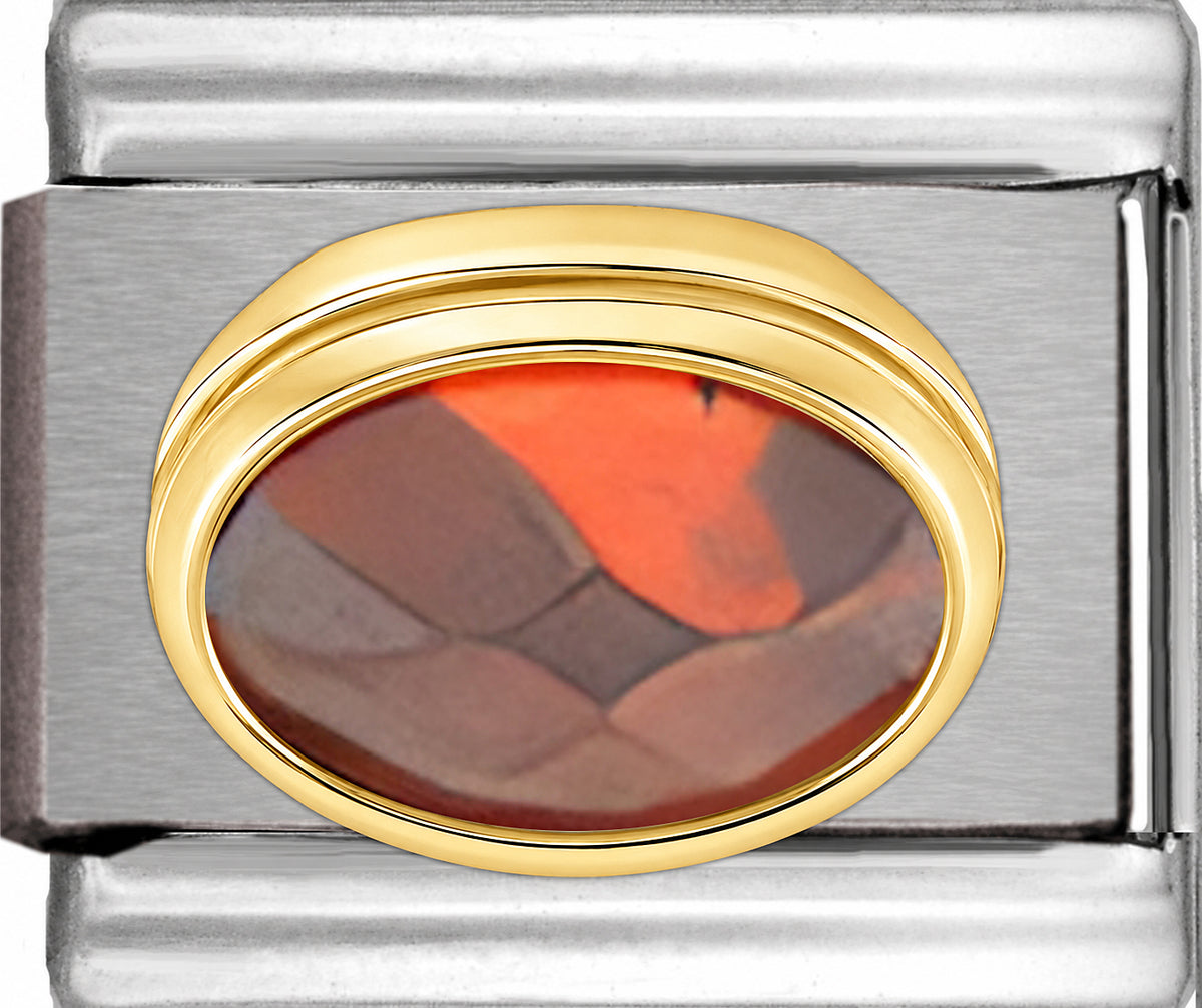 Orange Faceted CZ Oval Stone