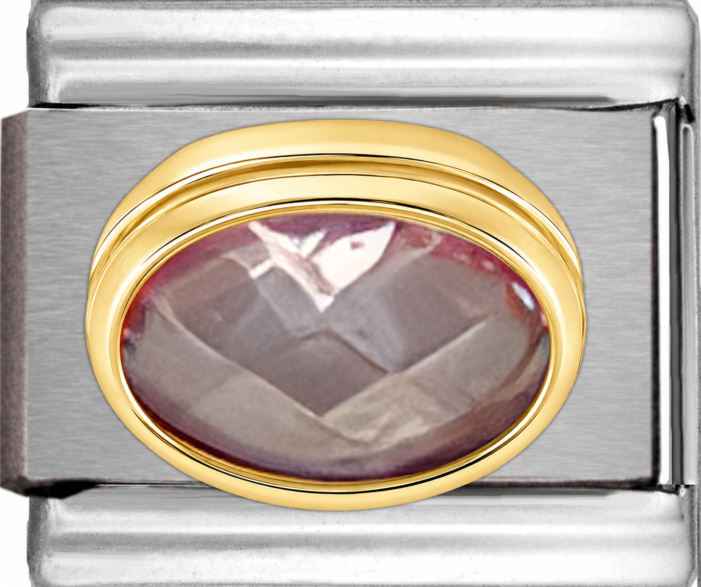 October Pink Faceted CZ Oval Stone