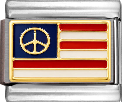 American Flag with Peace Sign