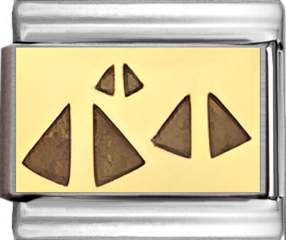 Brown Pyramids on Gold Background