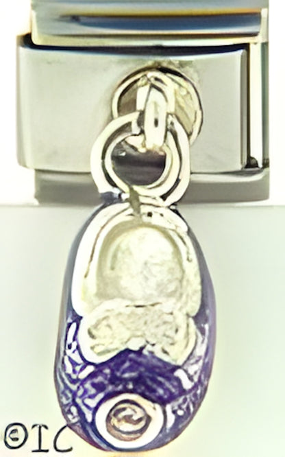 Sterling Silver Dangle Lavender Baby Shoe Feb