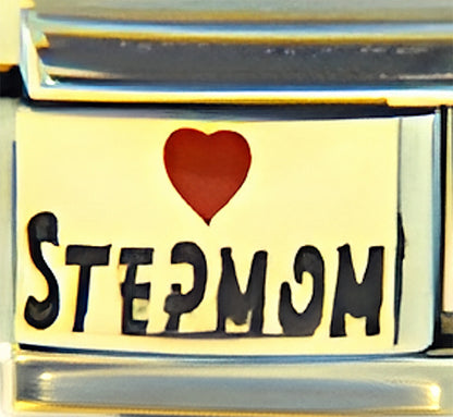 Step Mom with Red Heart on Gold