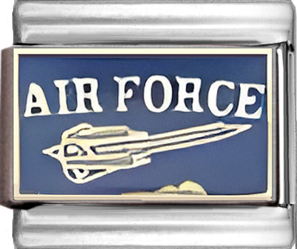 Gray Air Force Text with Jet Plane