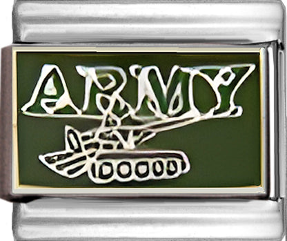Army with Tank on Green